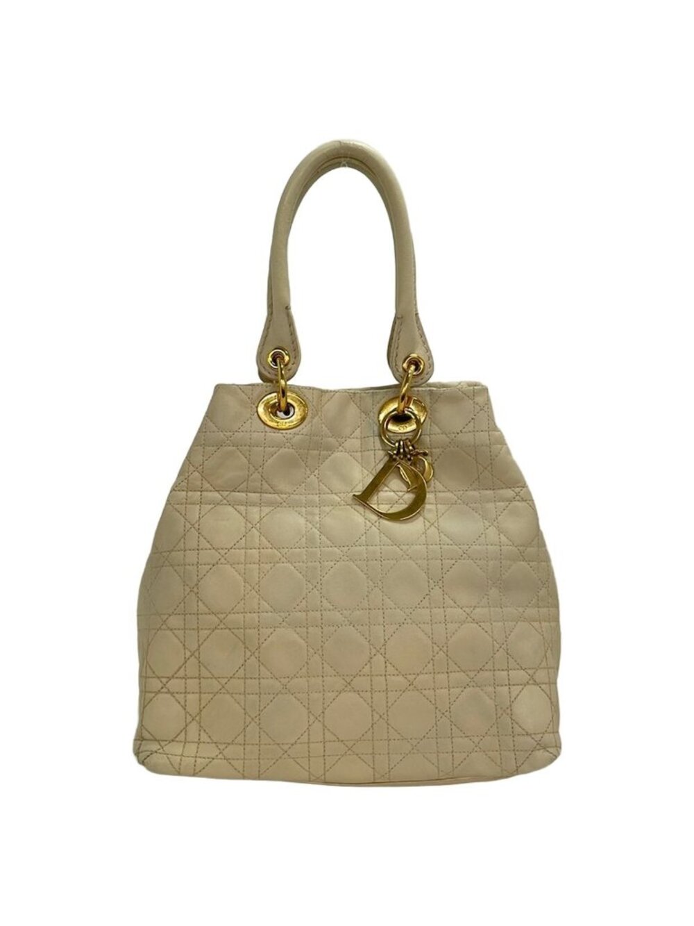 Dior Tote Bag Lady Ivory Lambskin